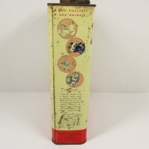 Vintage Whitmoyer Whitcod Pure Cod Liver Oil Animal & Poultry 1 Gallon Can Sign - Picture 4 of 6